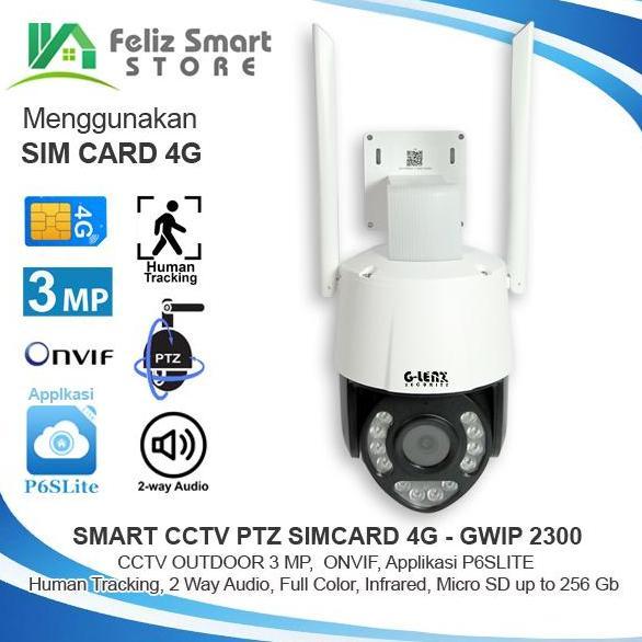 GLENZ CCTV SIM CARD 4G (3 MP) PTZ CAMERA - GWIP 2300 P6SLITE