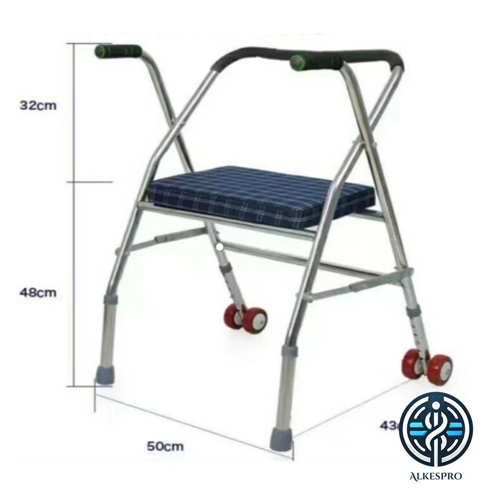 Terlaris Walker Alat Bantu Jalan Orang Tua Lansia Standard Lipat Tongkat Bantu Jemuran [Ao]