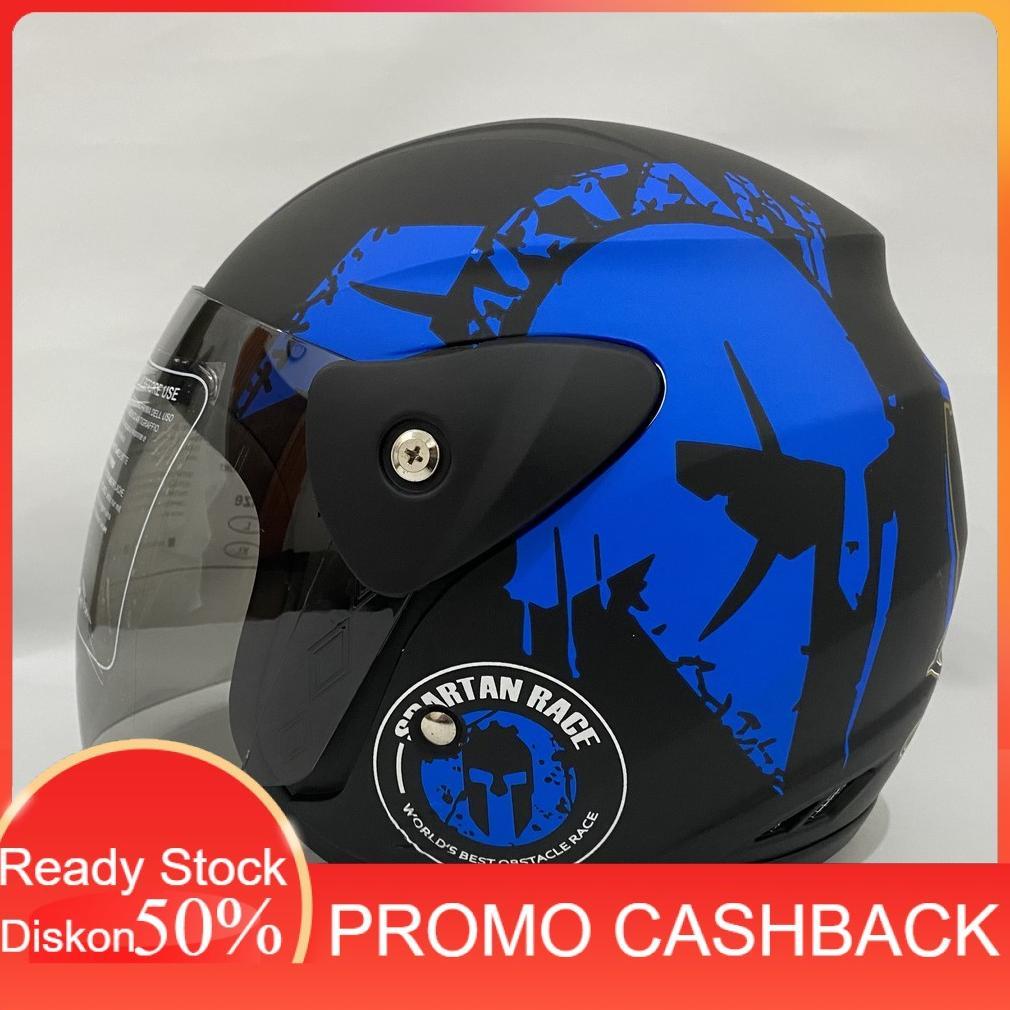Terlaris Helm Evo Spartan Biru Helm Sni Dewasa [Ao]