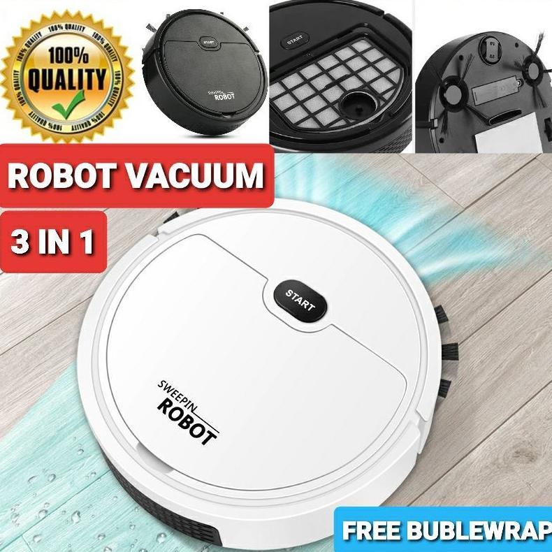 NEW PROMO SMART SWEEPING ROBOT 3 IN 1 SAPU PENYEDOT DEBU PEL PEMBERSIH DEBU LANTAI ROBOT VACUUM JALL