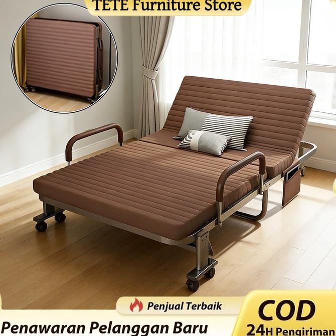 CARADA TETE Ranjang Lipat Tempat Tidur Lansia Tempat Tidur Orang Tua  Portable Multifungsi untuk Kam