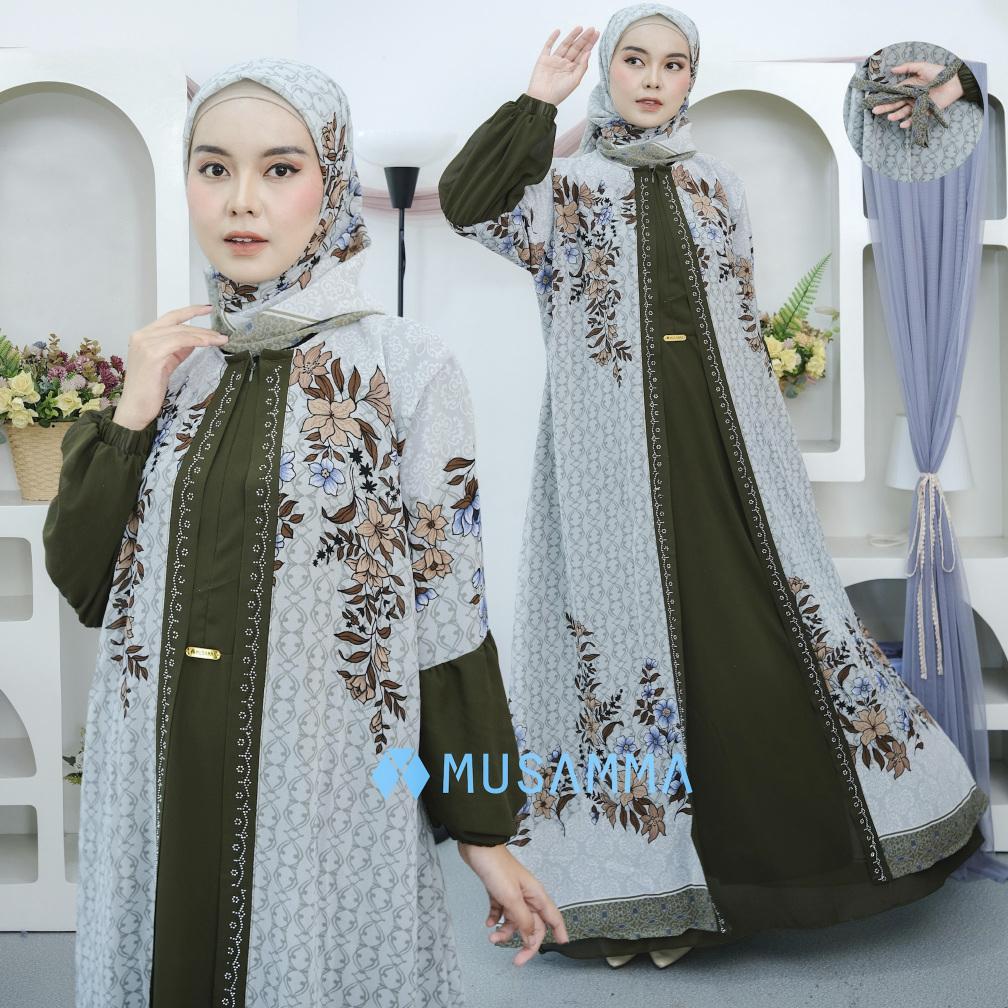 Discount Amanda Dress - Gamis Ceruty Mix Ceruty Print Full Furing Busui Dan Wudhu Friendly Kerudung 