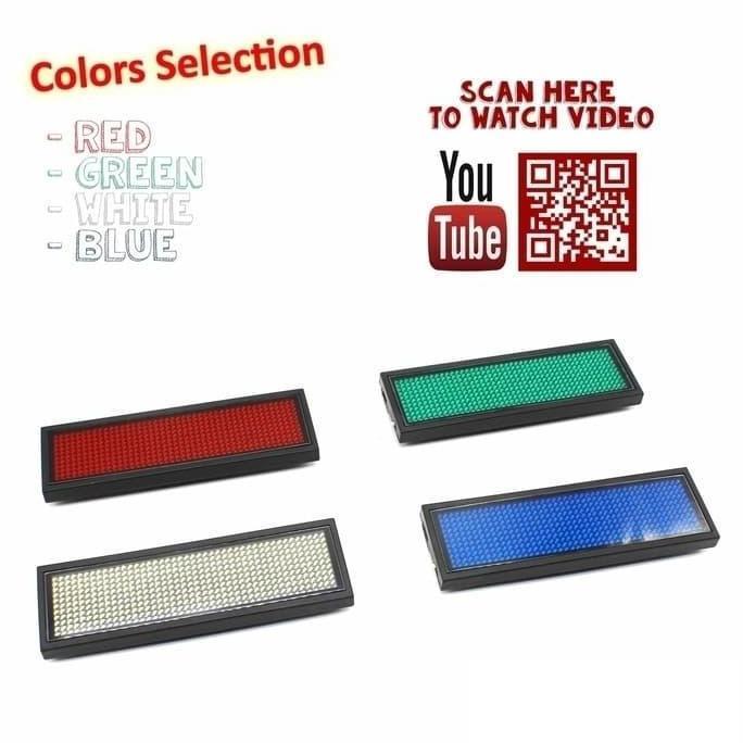 LED Name Badge (BLUE) Papan Nama LED Berjalan
