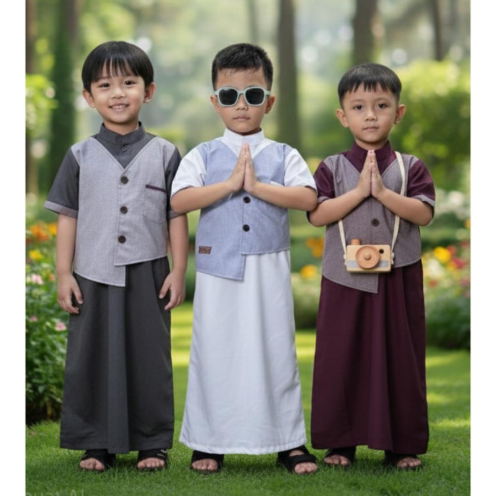 Berkualitas Jubah Gamis Anak Laki Laki Ghazi Baju Koko Gamis Rompi 1-10 Tahun