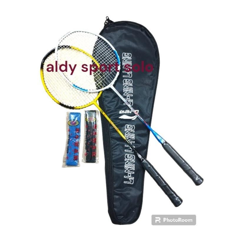 BEST SELLER RAKET BADMINTON SEPASANG 2 RAKET 2 GRIP 1TAS