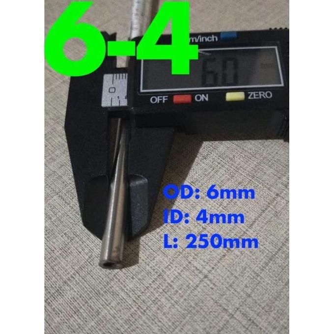 Pipa kapiler stainless steel / Stainless Tube OD 6 x ID 4 L 250, SS304