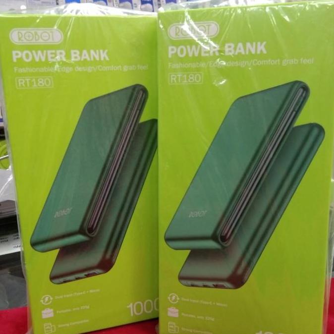 PowerBank Robot 10000 mAh RT 180 Dual Input Type C dan Micro USB Ori