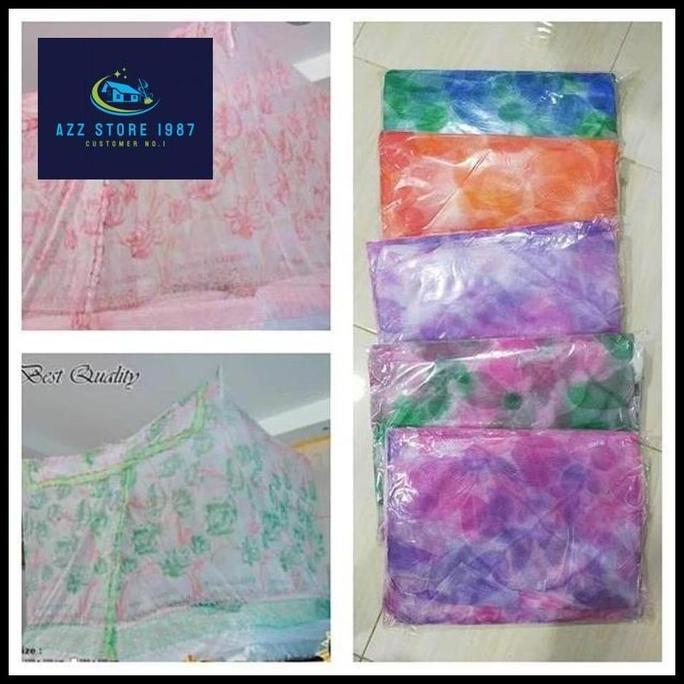 Kelambu Nyamuk Gantung Dewasa Jumbo Klambu Tidur Motif Bunga Terbaru