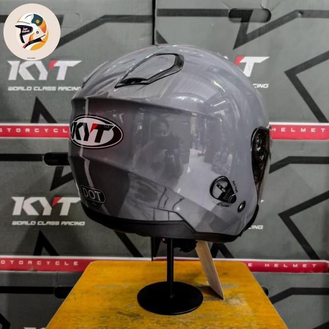 Helm Half Face KYT Kyoto Solid Gorilla Grey Gray Abu Gloss