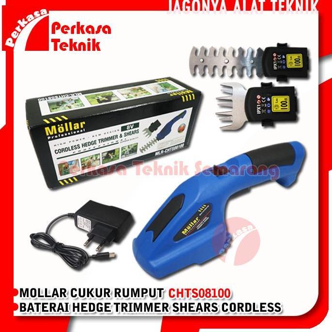 TERMURAH - MOLLAR CHTS08100 Cukur Rumput Baterai Hedge Trimmer Shears Cordless