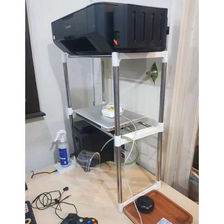 [POP] PROMO  Rak Printer Besi Atas Meja Penyimpanan Scanner Laptop Tempat Buku Wadah Kertas File Dok