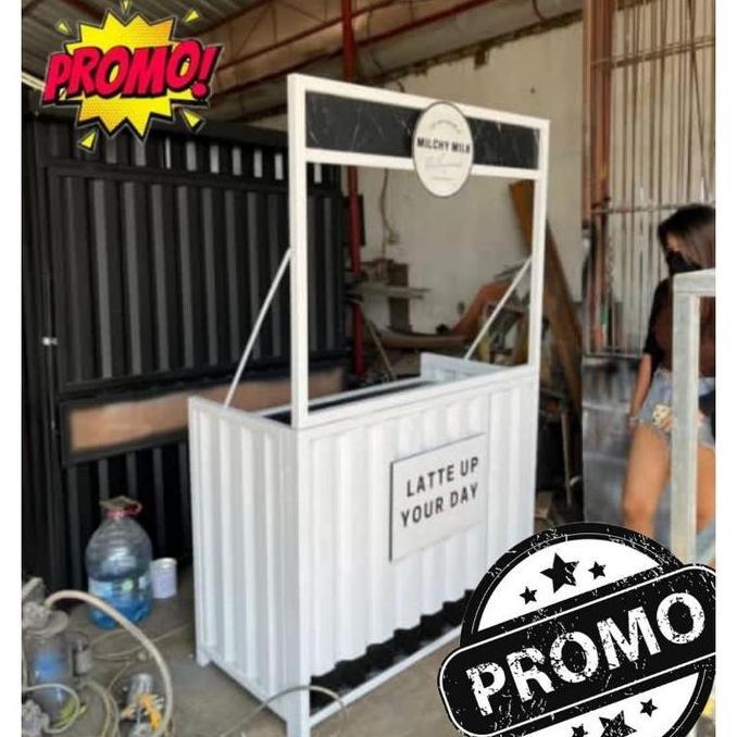 Terlaris Terlaris Booth Container Knockdown / Booth Container Bongkar Pasang / Booth Bazar / Meja Li