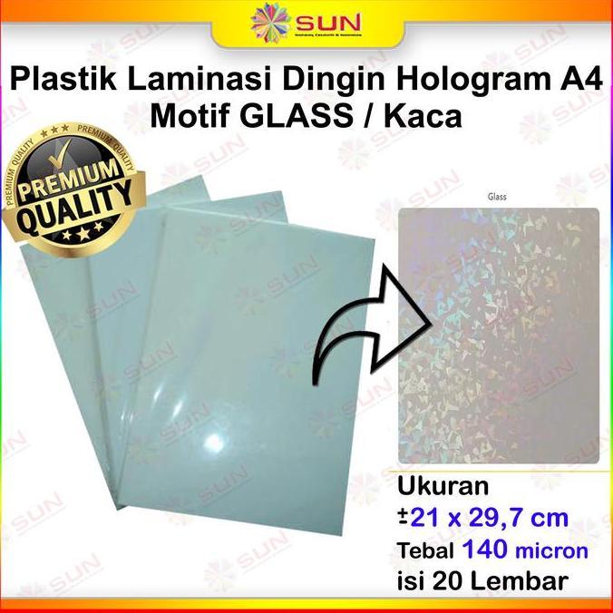 Plastik Laminasi Dingin Hologram A4 Mozaik Glass
