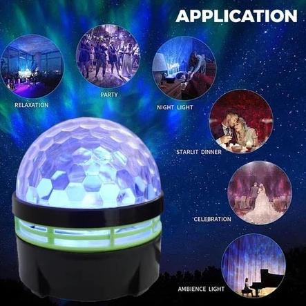 NEW Lampu proyektor Aurora Utara mini Lampu Galaksi Langit Aurora Lampu Tidur Lampu Disco + Remote U