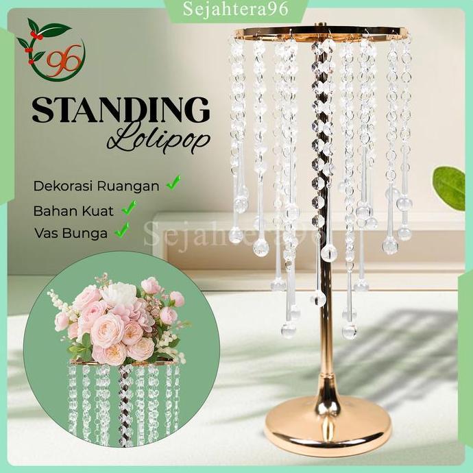 Promo (SEJAHTERA) VAS BUNGA STANDING LOLIPOP | DEKORASI PELAMINAN | HIASAN MEJA MEWAH | DECOR WEDDIN