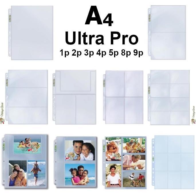 Ultra Pro A4 1p 2p 3p 4p 5p 8p 9p 10p 16p 18p Platinum Silver Photo Sleeve Binder Page murah
