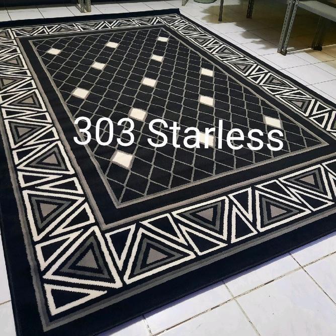 Baru Karpet Permadani Abu-Abu Hitam Putih Moderno 160X210 Cm