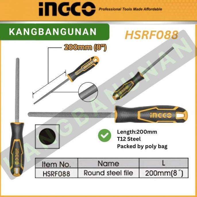 EVAHI KIKIR HD BULAT 8" / ROUND STEEL / KIKIR BESI BULAT INGCO HSRF088
