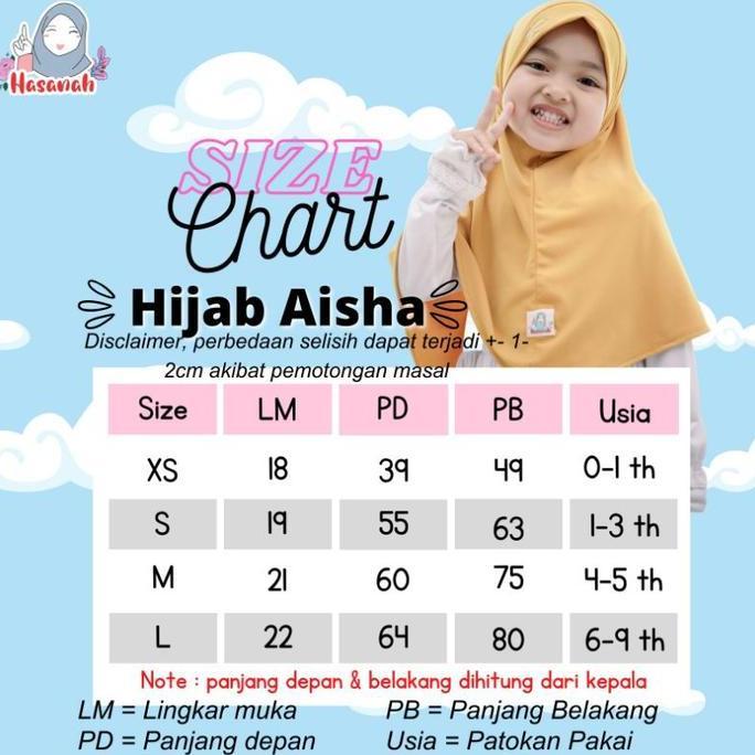 Jilbab anak aisha hijab syar'i jersey premium original hasanah Best Seller