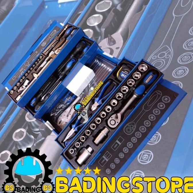 Terlaris Tool Kit Kunci Shock 91 Pcs Ring Pas Lengkap Tool Kit Box Set 91 Pcs