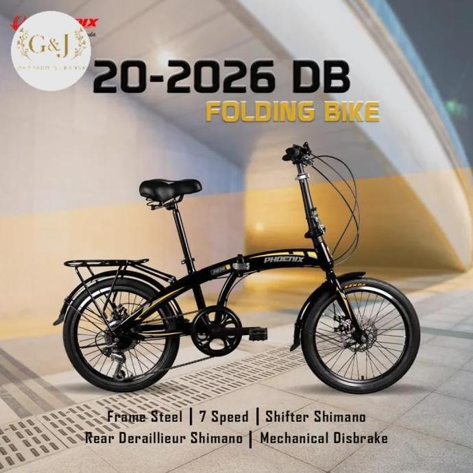 Terlaris Phoenix 20 - 2026 Vb Hitam Kuning Sepeda Lipat Folding 20 Inch Second Sangat Mulus