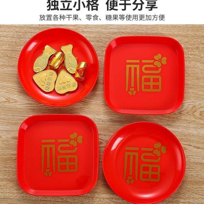 Piring Sembahyang Imlek "FU" 8in1 / Piring Buah & Permen Imlek 8in1 LJ