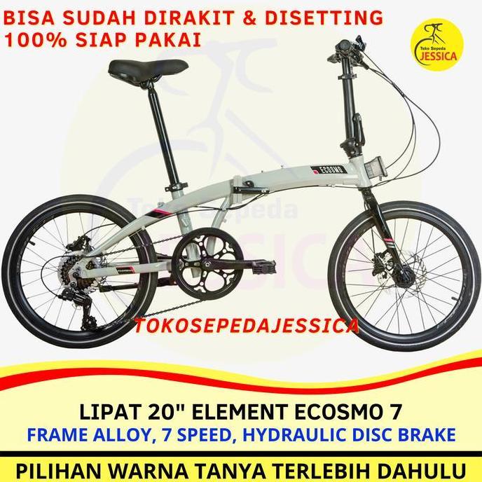 Terlaris Sepeda Lipat 20 Element Ecosmo 7 Speed Disc Brake Folding Bike Murah