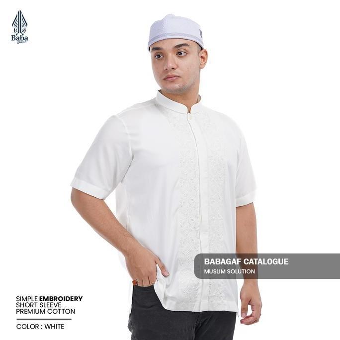 Babagaf Koko Salman Lengan Pendek Bordir Premium