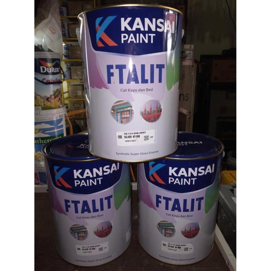Cat minyak kayu & besi Kansai Ftalit silver 998 4 kg