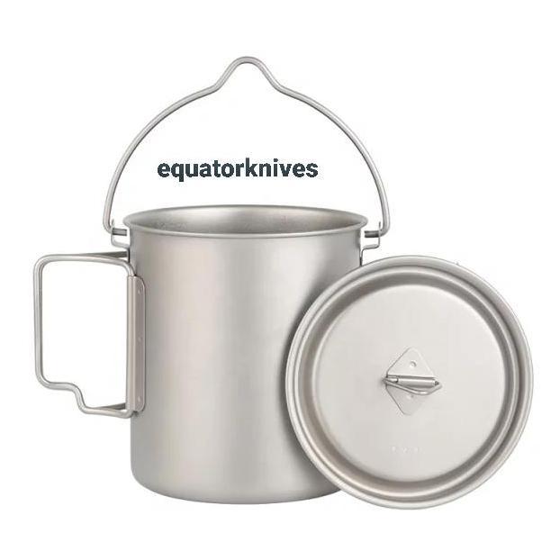 750 ml Titanium Camping Mug Pot with bail EK2201