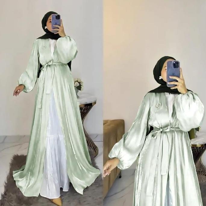 Inara Outer Dress Shimmer Free Belt /Abaya Shimmer /Outer Dress Mewah