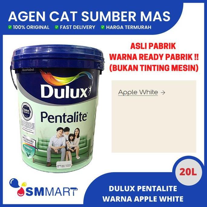 CAT TEMBOK INTERIOR PREMIUM DULUX PENTALITE WARNA APPLE WHITE 20 L
