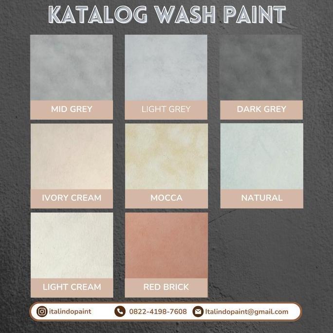 Paket cement wash paint 100m | cat tembok wash motif semen ekspos beton concrete, industrial