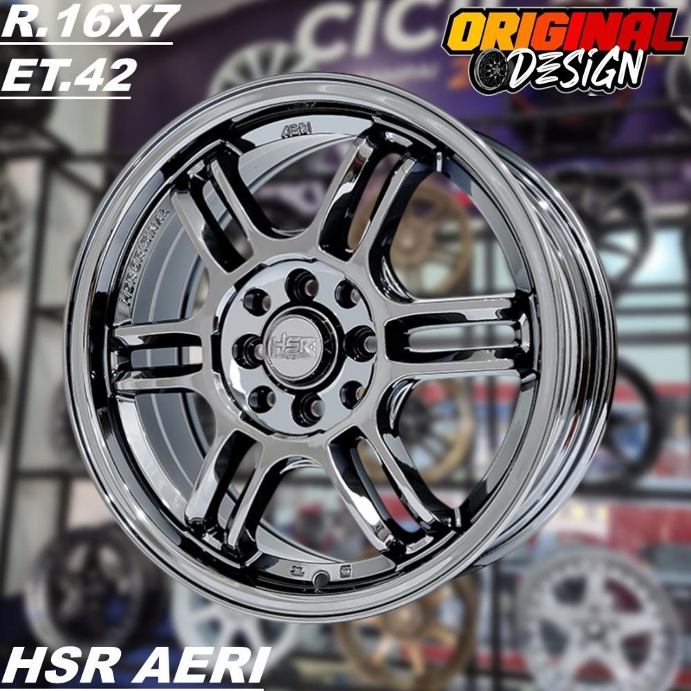 Velg Racing Ring 16 Black Chrome HSR AERI R16 Lubang 4 Mobil JAZZ YARIS VIOS Dll