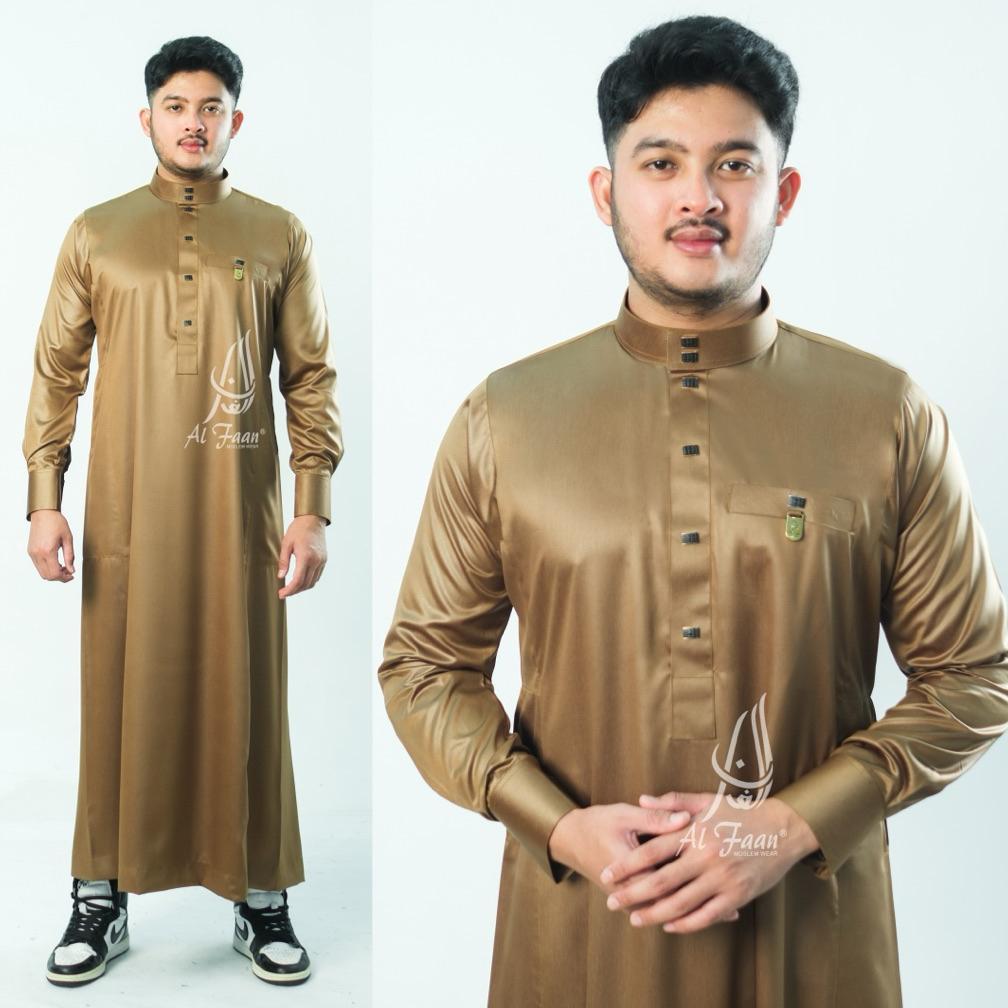 OFFICIAL Jubah Gamis Pria Jubah slimfit polyester korea jubah pria muslim gamis alfaan busana muslim