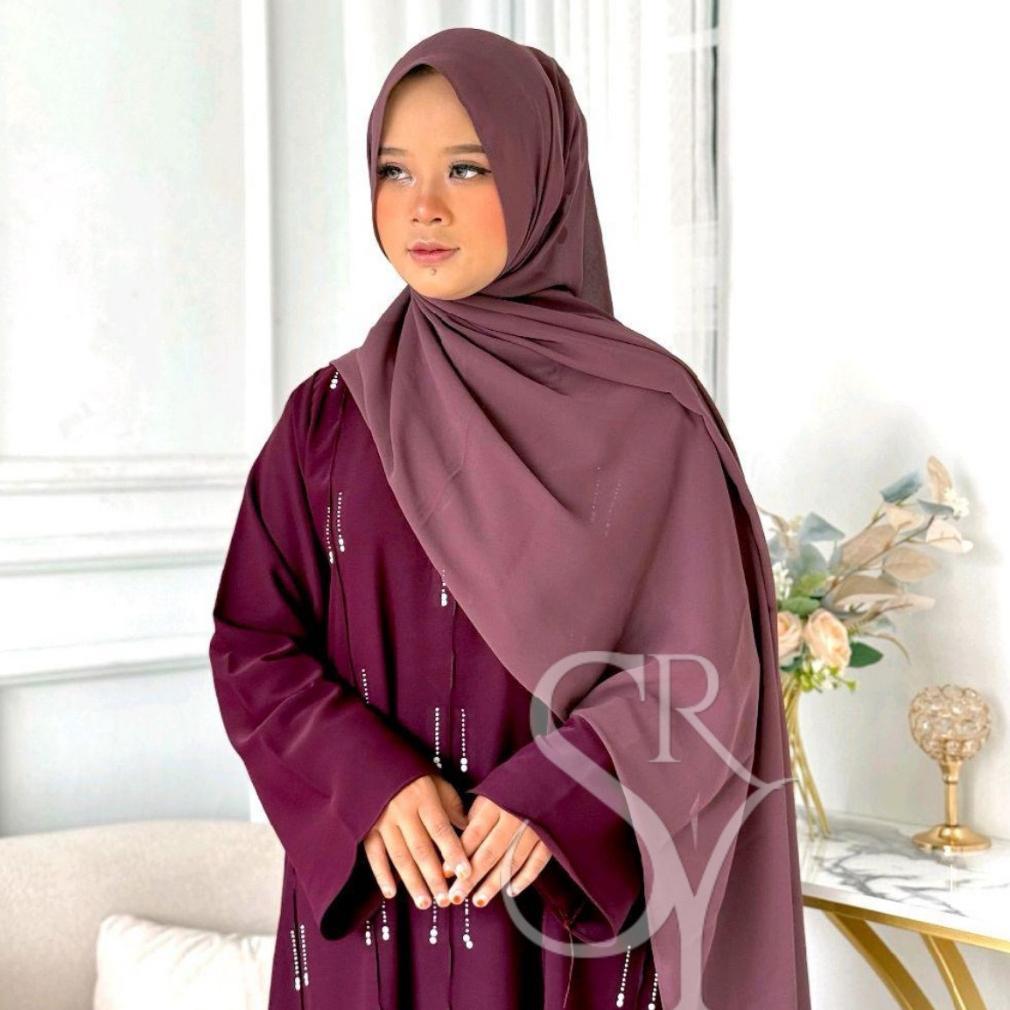 New Arrival Rizkia Abaya Simple Elegant Gamis Abaya Kekinian By Syarah Collections