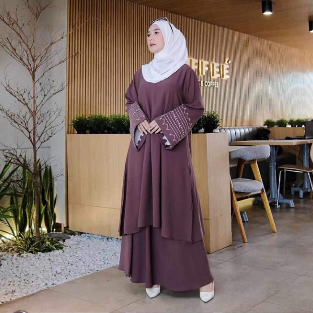 PREMIUM Setelan Rok Malay Setelan Abaya One Set Gamis Viral Anti UV Abaya Malaysia 2026