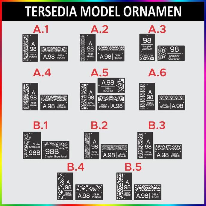 Nomor Rumah Acrylic Modern Timbul Negatif Nyala LED