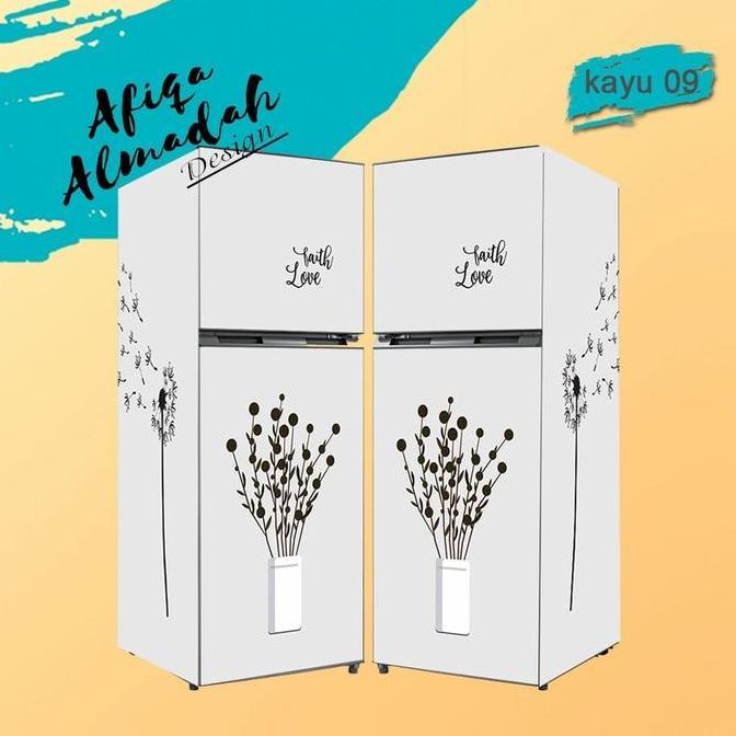stiker kulkas 2 pintu jumbo motif