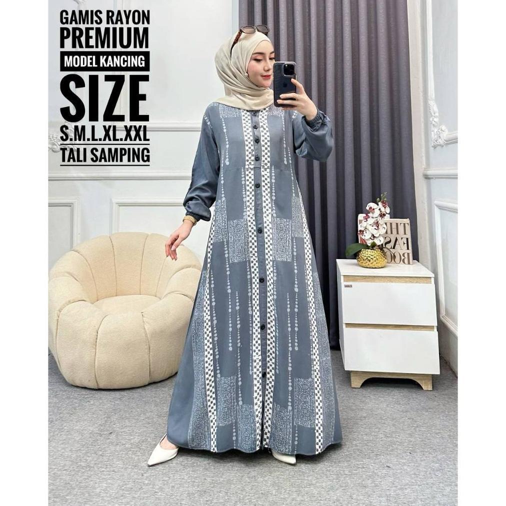 EXCLUSIVE Batik Usman - Gamis Twill Rayon Premium Model Kancing Terbaru Jumbo Syari Kekinian Batik C