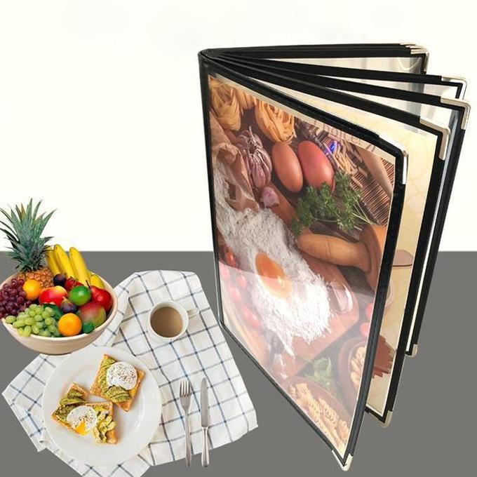 FARMUKE A4 Sampul Buku Menu Restoran Cover Menu Hitam Cover Buku Menu