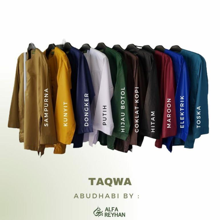 best seller baju koko taqwa abudhabi alfa reyhan original tanpa kerah abudabi | takwa dobi
