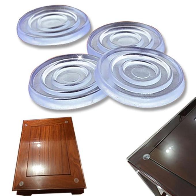 FARMUKE 100PCS Karet Ganjal Kaca Karet Bulat Bening Tataan Meja Kaca Anti Slip Kaca Karet Rubber Mej
