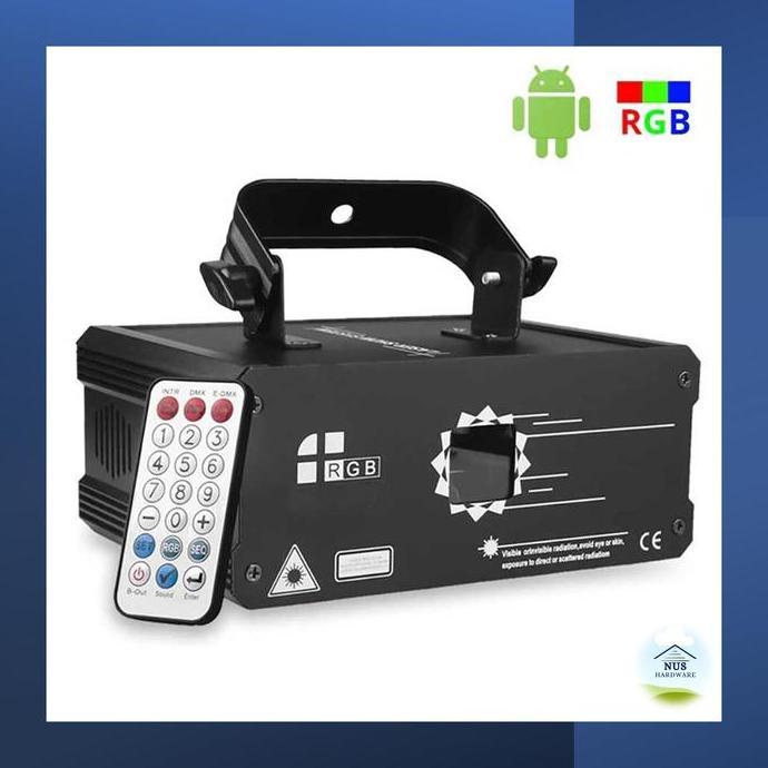 KAMLAN Alien Lampu Proyektor Disco RGB Animation Laser Bluetooth DMX 512