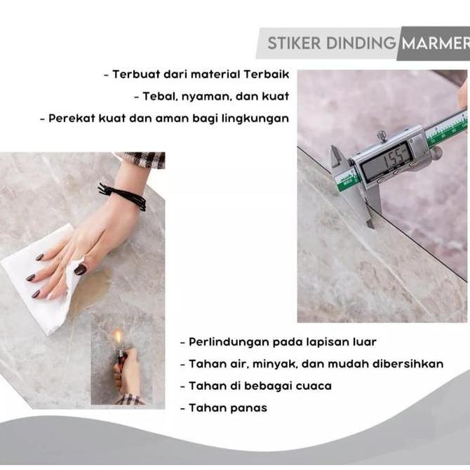 Stiker Marmer Granit Premium 60x30CM / Stiker Dinding Kamar Mandi Dapur Meja Kompor