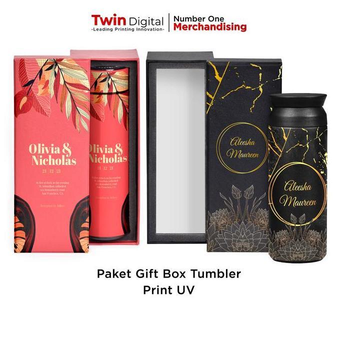 * PAKET GIFT BOX TUMBLER PRINT UV - CUSTOM HARD BOX + TUMBLER //