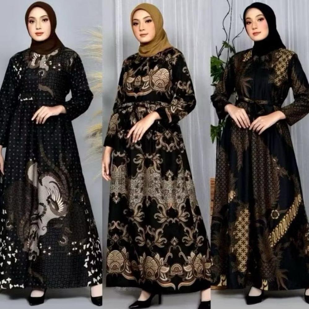 Favorit Gamis Batik Moderen/ Gamis Batik Kondangan.  Motif Cantik Kekenian.Gamis Busui
