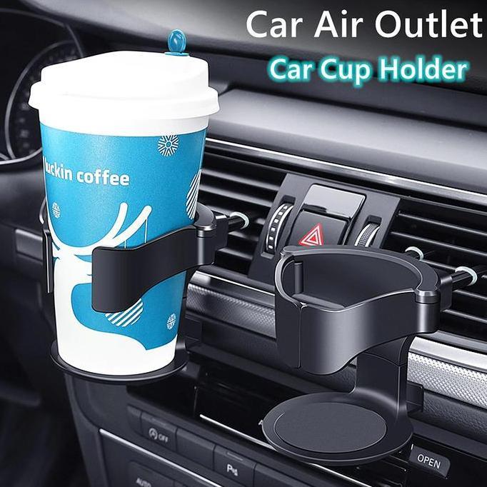 KIAMU Cup Holder Mobil - Dudukan kisi AC - Holder Botol Minum Mobil Air Vent Drink Cup Bottle Holder
