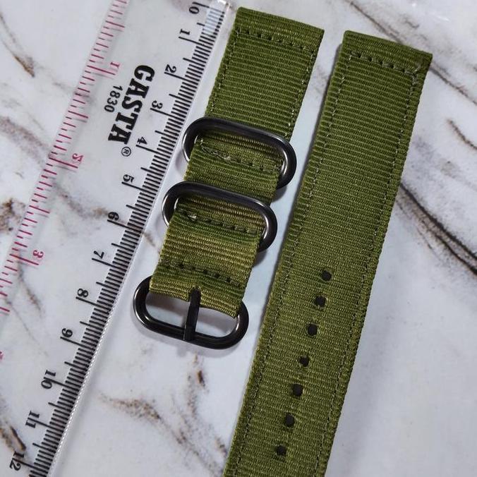 strap tali jam tangan kanvas nylon gaya military watch hijau murah