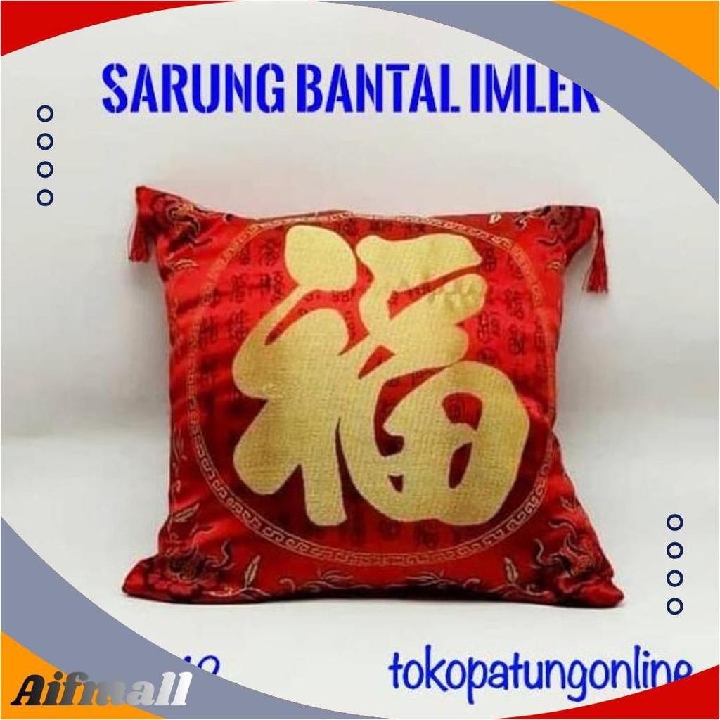 Bantal Sofa Imlek Hoki 01 Kain Motif Fuk Promo Puncak